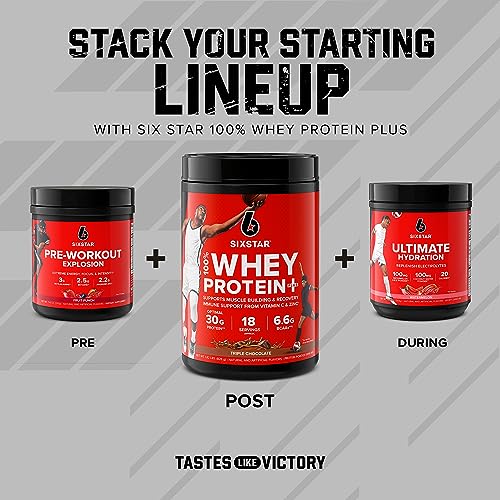 Six Star Whey Protein Powder Whey Protein Plus, Whey Protein Isolate & Peptides, Lean Protein Powder for Muscle Gain, Muscle Builder for Men & Women,Triple Chocolate, 1.8 lbs (Package Varies) - Image 6