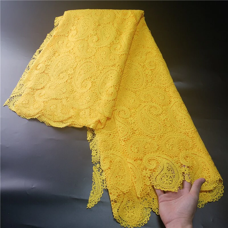 Skin Friendly Latest Classic Grade Riche Guipure Lace Soft Cashew pattern African Cord Lace Fabric For Party Dress NN931_k - Image 13