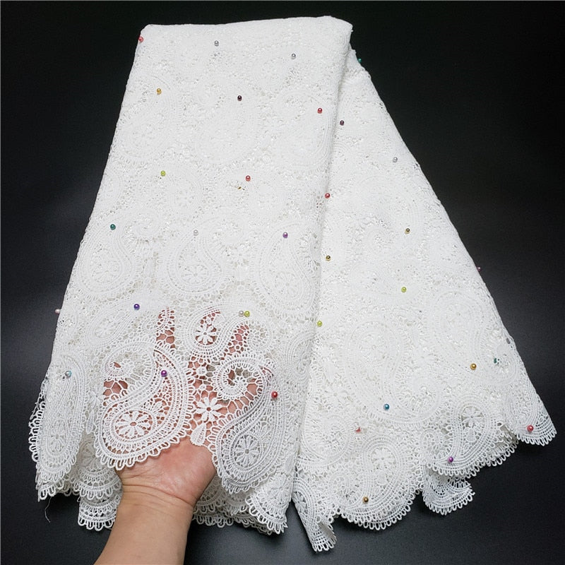 Skin Friendly Latest Classic Grade Riche Guipure Lace Soft Cashew pattern African Cord Lace Fabric For Party Dress NN931_k - Image 15