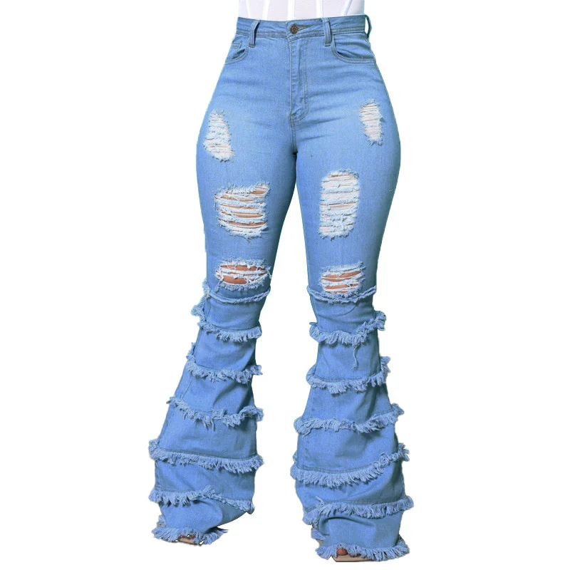 Skinny Jeans Women High Waist Stretch Ripped Denim Pants Hip Fit Leggings Slim Elastic Mom Jean Casual Comfy Trousers - Image 2