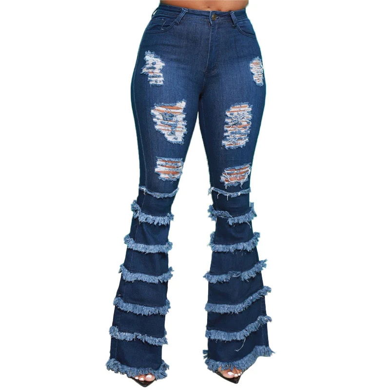 Skinny Jeans Women High Waist Stretch Ripped Denim Pants Hip Fit Leggings Slim Elastic Mom Jean Casual Comfy Trousers - Image 3