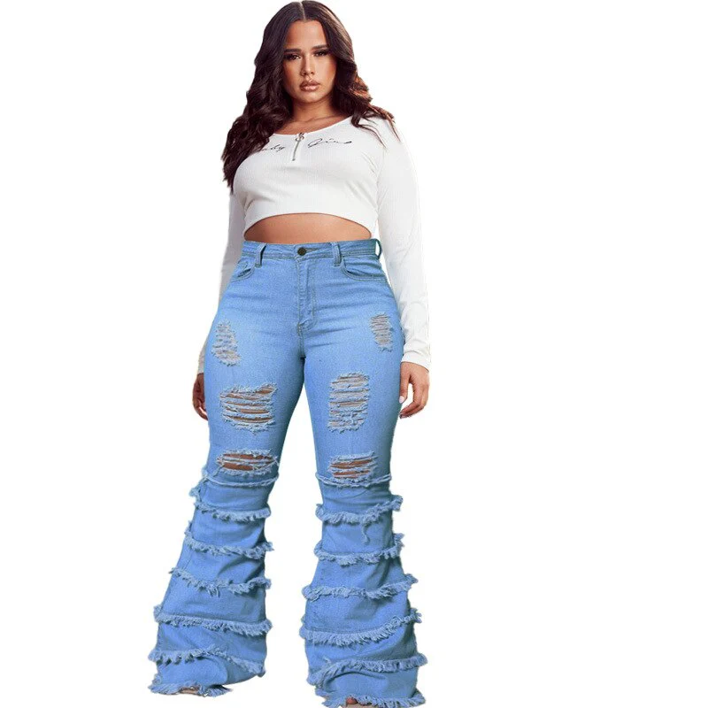 Skinny Jeans Women High Waist Stretch Ripped Denim Pants Hip Fit Leggings Slim Elastic Mom Jean Casual Comfy Trousers - Image 4