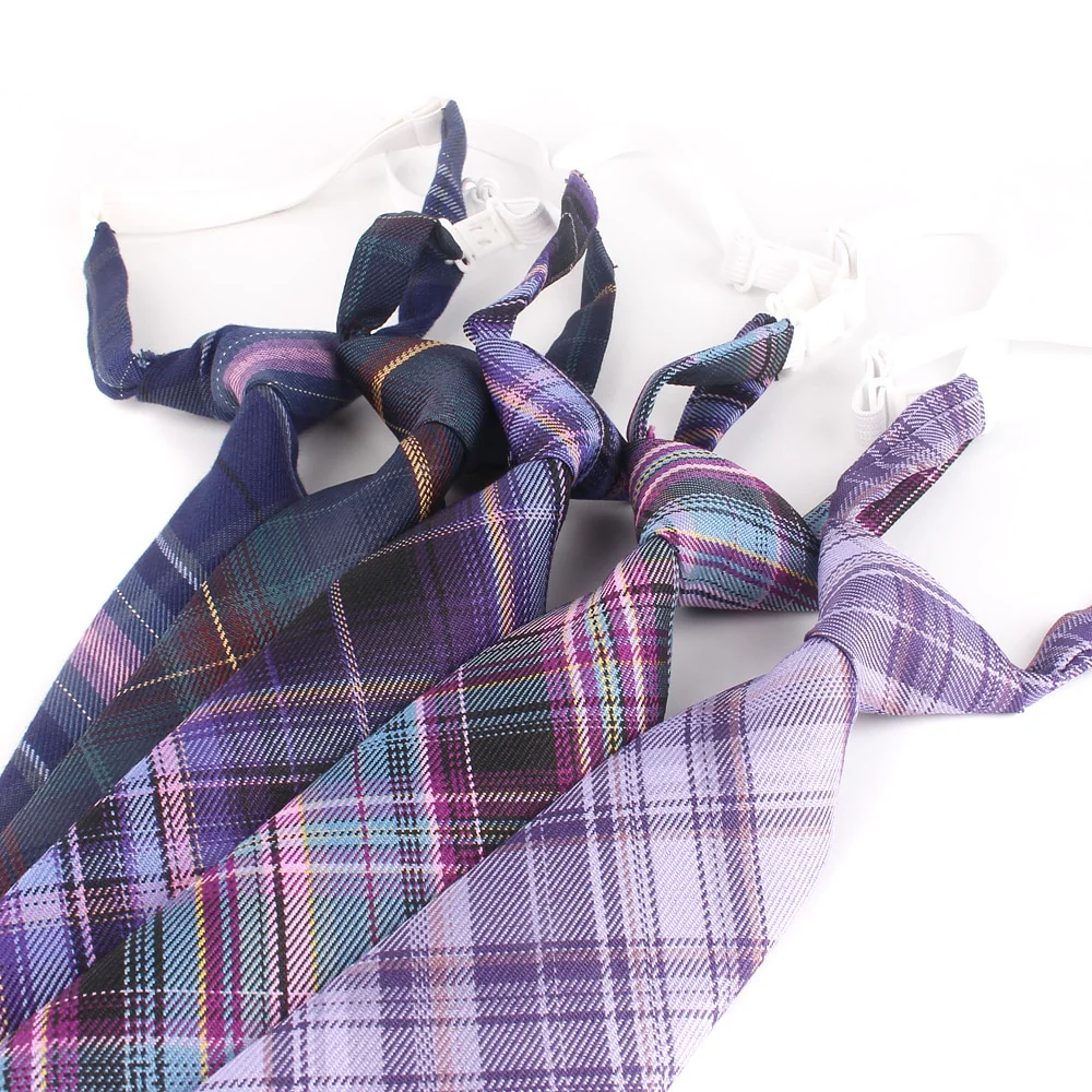 Skinny Ties For Men Women Casual Plaid Necktie Suits Boys Girls Ties Slim Men Necktie Gravatas Simple Lazy person Student Tie - Image 15