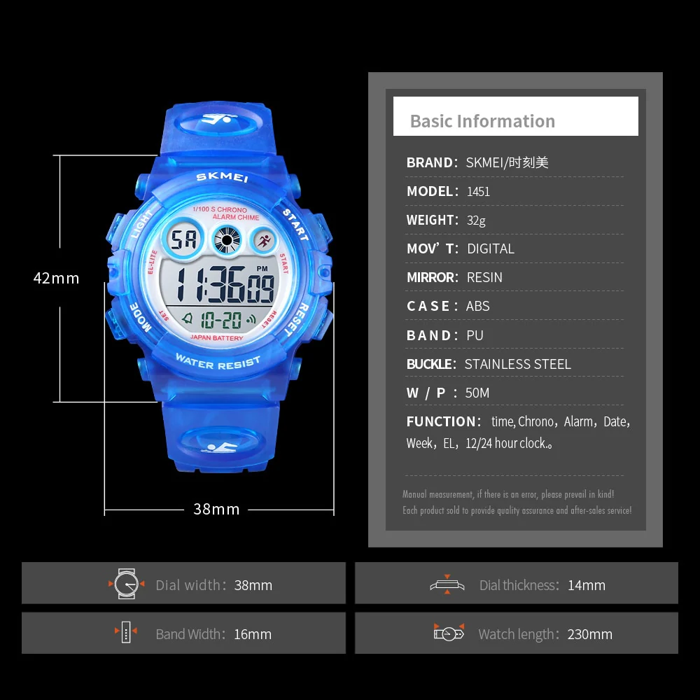 SKMEI Brand Sport Children Watch Waterproof LED Digital Kids Watches Luxury Electronic Watch for Kids Children Boys Girls Gifts - Image 14