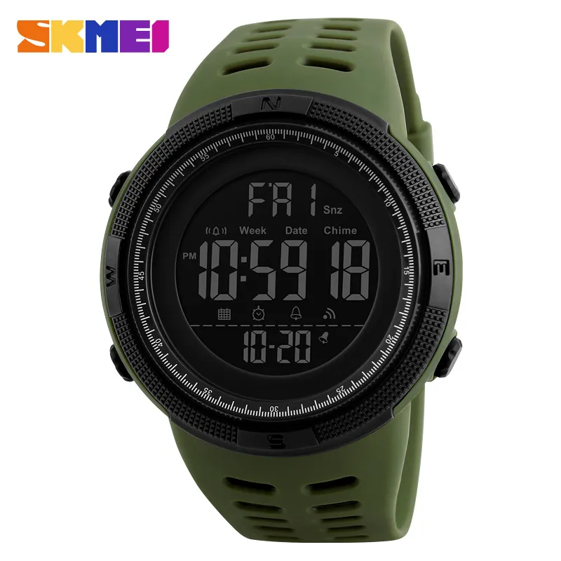 SKMEI Fashion Outdoor Sport Watch Men Multifunction Watches Alarm Clock Chrono 5Bar Waterproof Digital Watch reloj hombre 1251 - Image 8