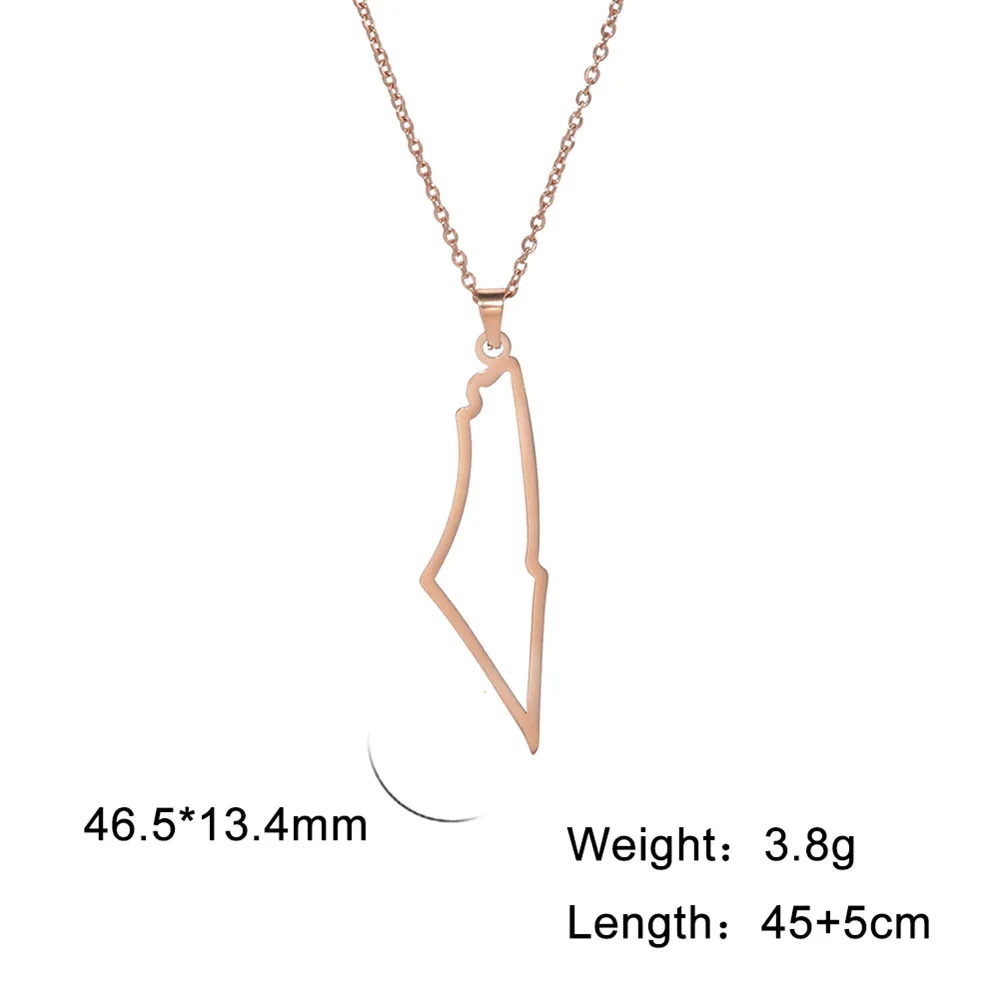 Skyrim Israel and Palestine Map Pendant Necklace for Women Men Stainless Steel Gold Color Neck Chains Country Geography Jewelry - Image 10