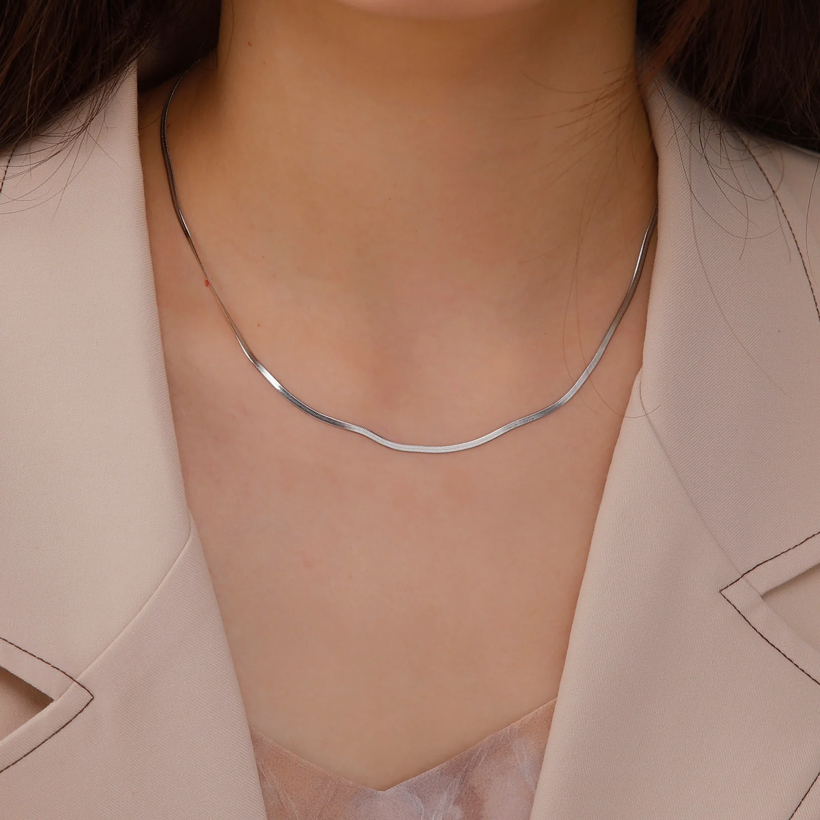 Skyrim Stainless Steel Snake Chain Necklace for Women Men Minimalist Gold Color Choker Neck Chains 2023 Trend Jewelry Gift Hot - Image 8