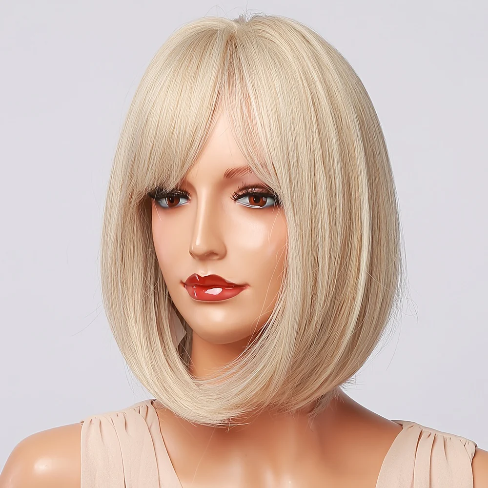 Slightly Parted Short Straight Hair Ladies Chemical Fiber Wig Headgear - Image 6