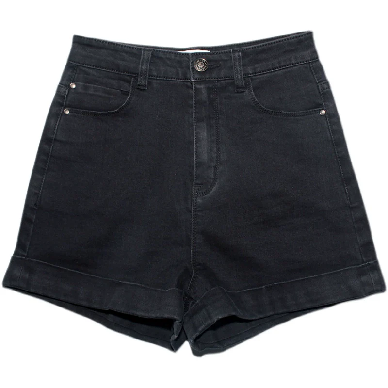 Slim Fit Fashion Stretch High Waist Curl Denim Shorts - Image 6