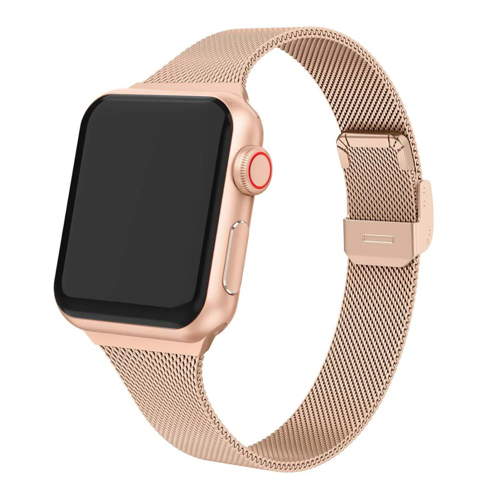 Slim strap For Apple Watch band 40mm 44mm 45mm 41mm 49mm 38mm 42mm Meatl bracelet correa iWatch serieS 3 4 5 6 se 7 8 ultra - Image 5