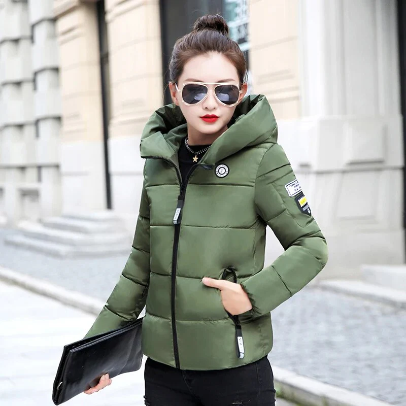Slim Winter Women Hooded Down Jacket Casual Long Sleeve Zippers Short Outerwear Female Korean Warm Down Coat Tops Parkas Outwear - Image 10