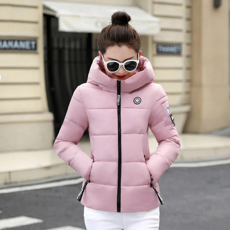 Slim Winter Women Hooded Down Jacket Casual Long Sleeve Zippers Short Outerwear Female Korean Warm Down Coat Tops Parkas Outwear - Image 11