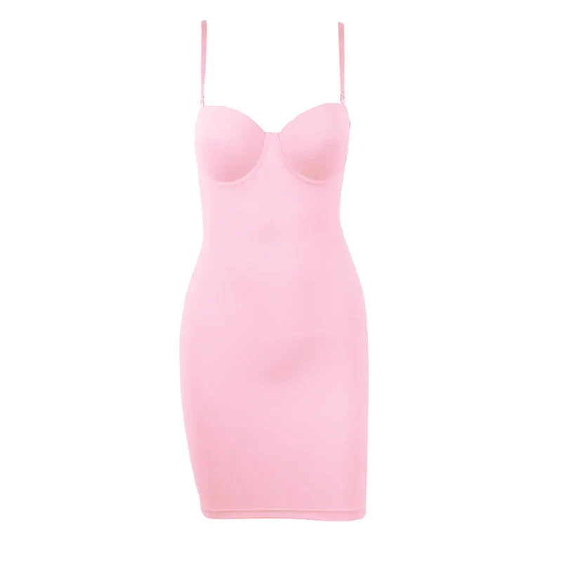 Slimming Full Length Shapewear Slips Nude Straight Tube Dress Body Shaper Women Skinny Under Dresses Underwire Cup Black - Image 11