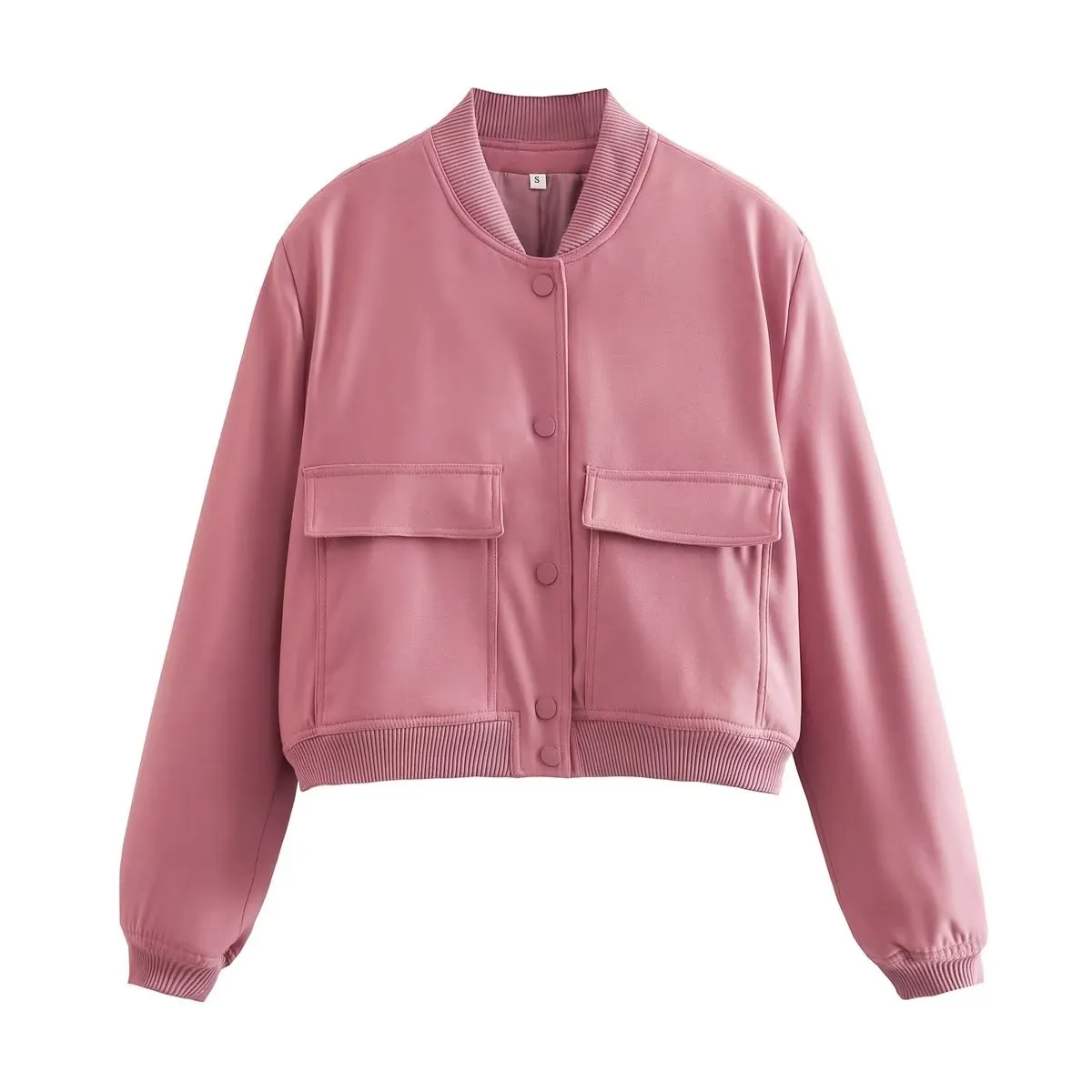SLTNX Fashion Bomber Jackets for Women 2023 Chic Pockets Coats Female Long Sleeve Stand Collar Casual Jacket New Outerwears - Image 14