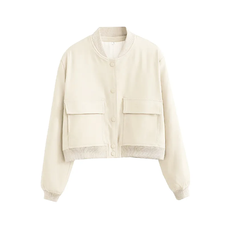 SLTNX Fashion Bomber Jackets for Women 2023 Chic Pockets Coats Female Long Sleeve Stand Collar Casual Jacket New Outerwears - Image 16