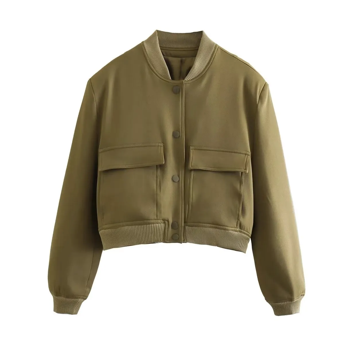SLTNX Fashion Bomber Jackets for Women 2023 Chic Pockets Coats Female Long Sleeve Stand Collar Casual Jacket New Outerwears - Image 17