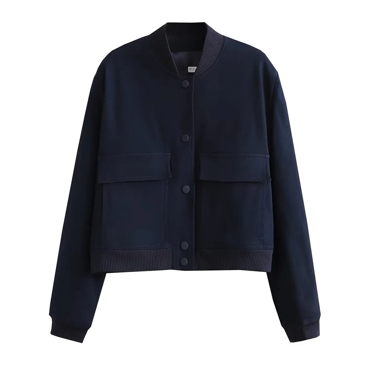 SLTNX Fashion Bomber Jackets for Women 2023 Chic Pockets Coats Female Long Sleeve Stand Collar Casual Jacket New Outerwears - Image 8