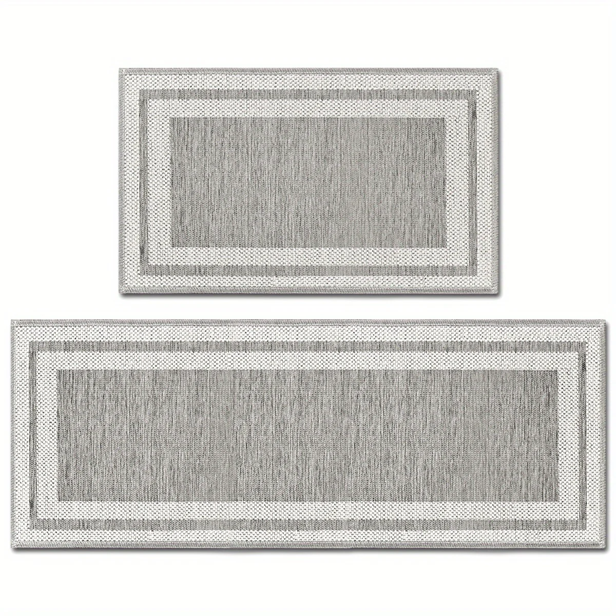 Sm:)e Rubber Non-Slip Washable Absorbent Kitchen Rugs and Mats Set of 2, Kitchen Mats for Floor Kitchen Runner Hallway Laundry Room in Front of Sink Beige Grey - 17x29 and 17x47 Inch - Image 11