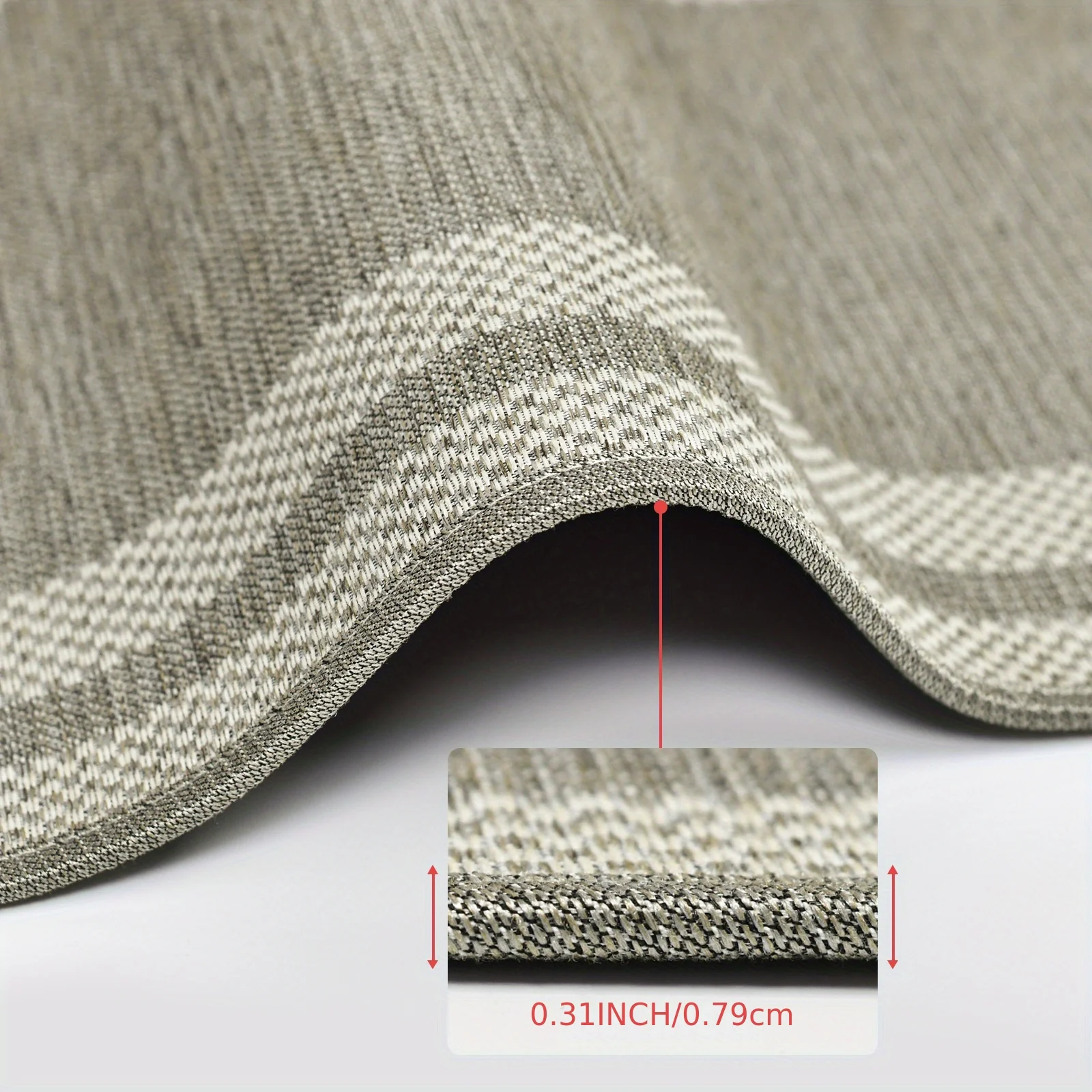 Sm:)e Rubber Non-Slip Washable Absorbent Kitchen Rugs and Mats Set of 2, Kitchen Mats for Floor Kitchen Runner Hallway Laundry Room in Front of Sink Beige Grey - 17x29 and 17x47 Inch - Image 5