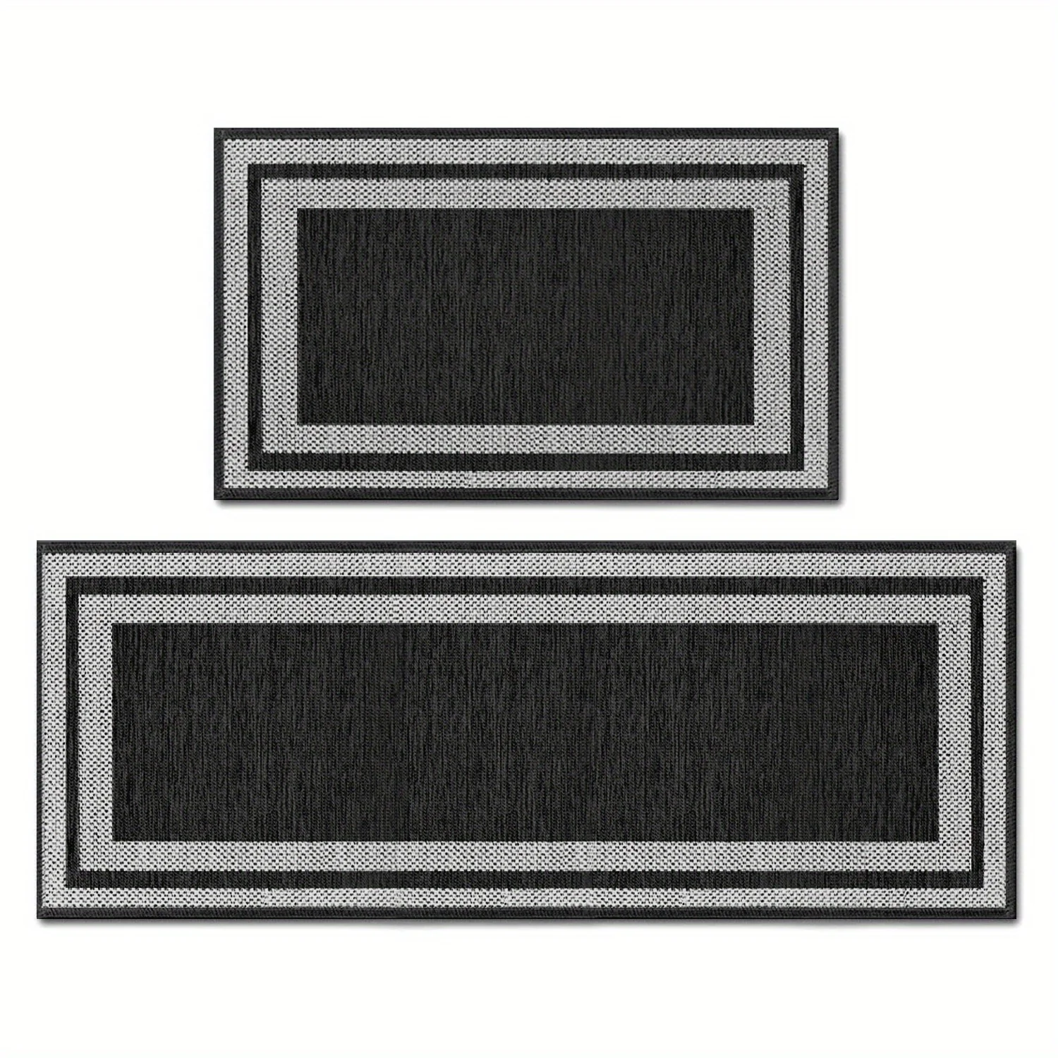 Sm:)e Rubber Non-Slip Washable Absorbent Kitchen Rugs and Mats Set of 2, Kitchen Mats for Floor Kitchen Runner Hallway Laundry Room in Front of Sink Beige Grey - 17x29 and 17x47 Inch - Image 9