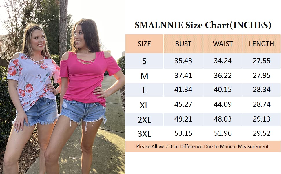 SMALNNIE Summer Clothes for Women 2023 Cold Shoulder Low Cut Tops for Women Sexy M - Image 4