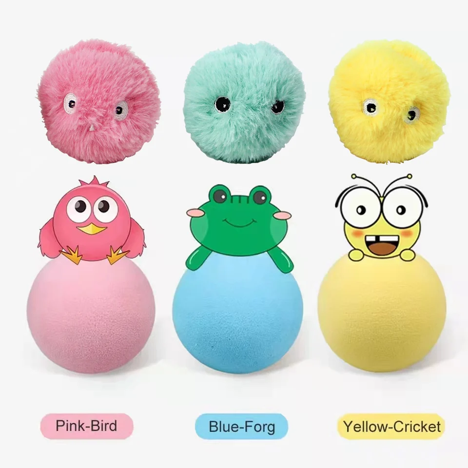 Smart Cat Toys Interactive Ball Plush Electric Catnip Training Toy Kitten Touch Sounding Pet Product Squeak Toy Ball Cat Supplie - Image 8