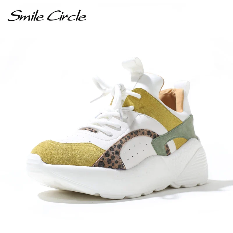 Smile Circle Women Sneakers Flat Platform shoes Suede Leather fashion casual Breathable Thick bottom Ladies Shoes - Image 2