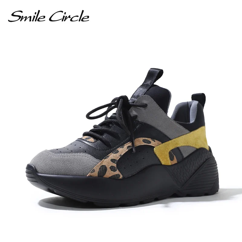 Smile Circle Women Sneakers Flat Platform shoes Suede Leather fashion casual Breathable Thick bottom Ladies Shoes - Image 3