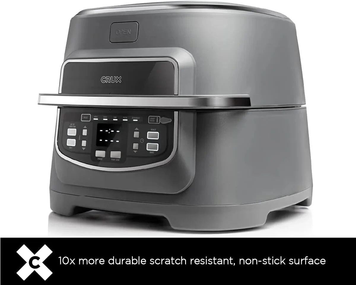 Smokeless Indoor Grill and Digital Air Fryer Oven Combo with Adjustable Temperature and 5 Preset Functions, Large 12" x 12&# - Image 4