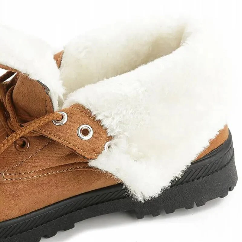 Snow Boots Women Classic Faux Suede Winter Women Boots Warm Plush Female Ankle Boots Hot Women Shoes Lace-up Shoes Woman WSH2461 - Image 6