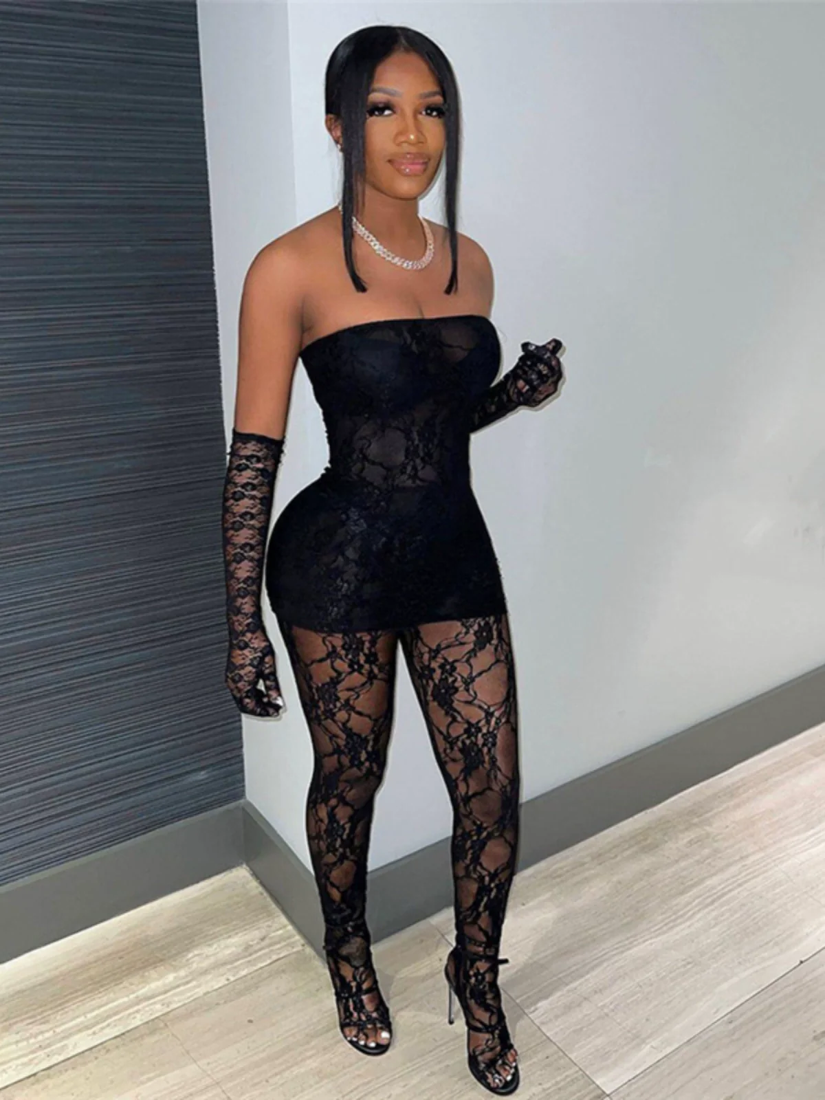 Socks Top High Waist Body Stocking Trousers Lace - Image 2