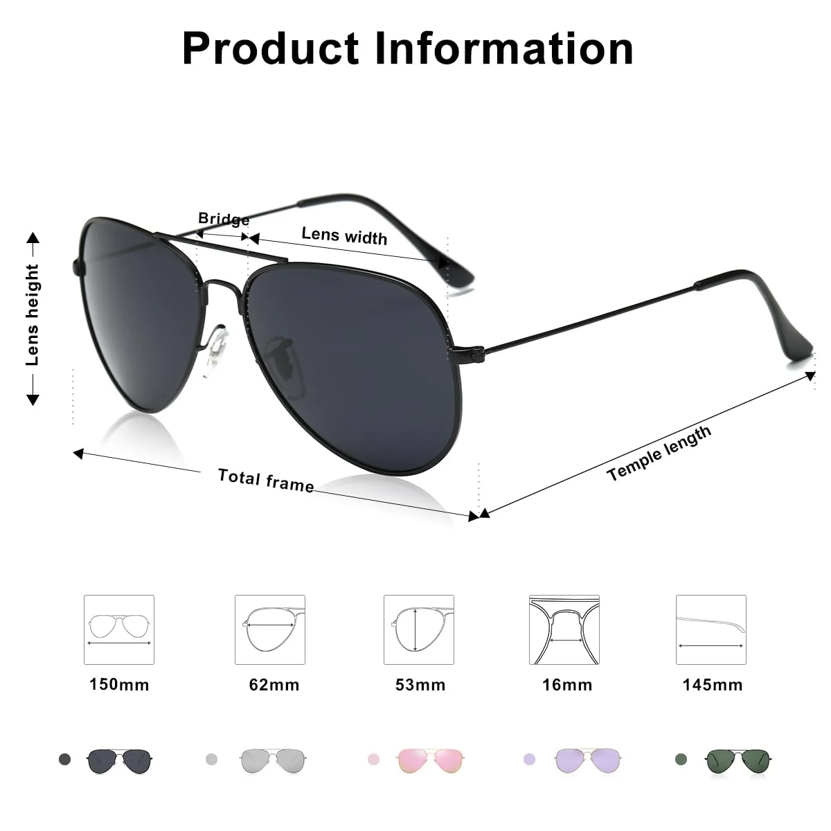 SOJOS Classic Aviator Polarized Sunglasses for Men Women Vintage Retro Style,Black/Grey - Image 5