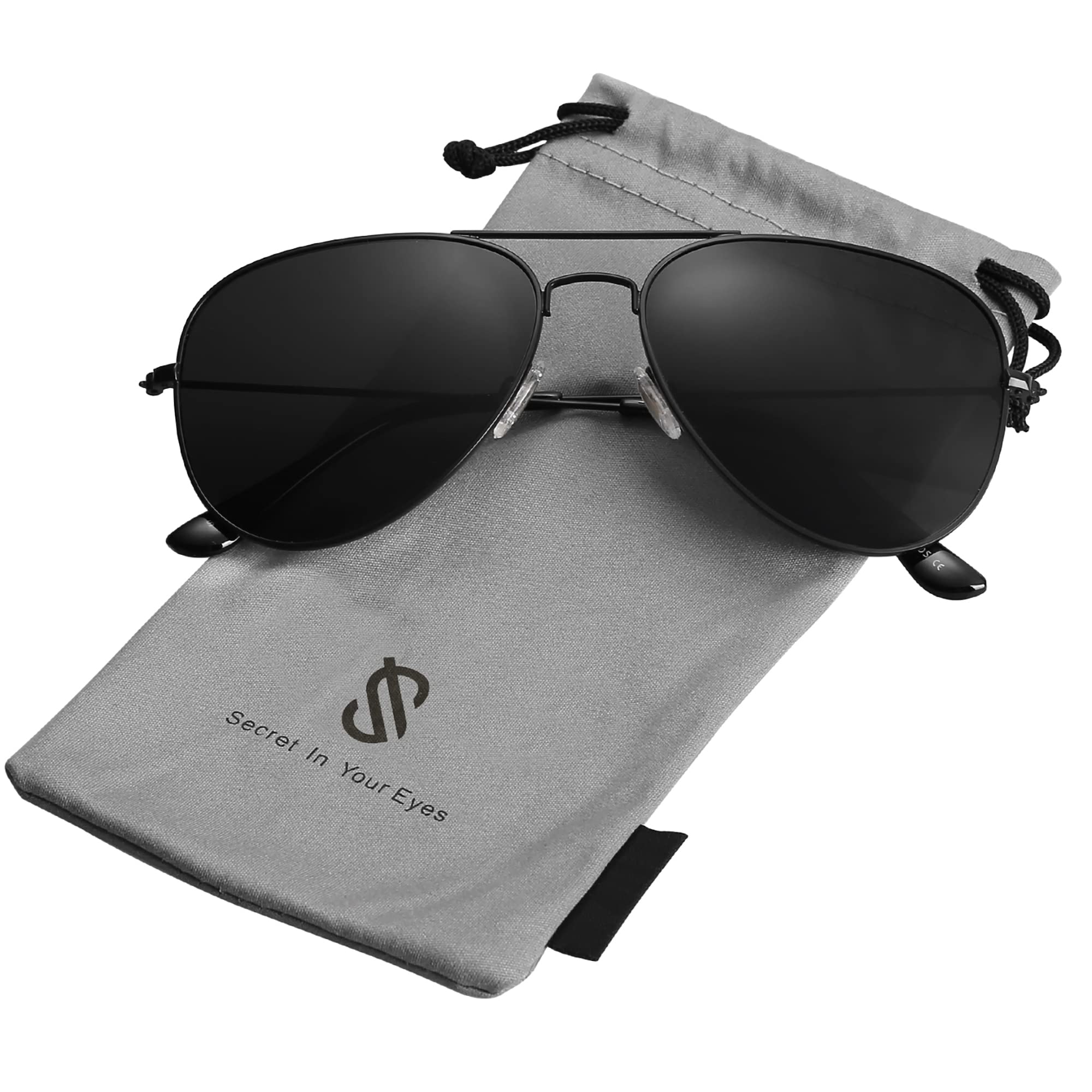 SOJOS Classic Aviator Polarized Sunglasses for Men Women Vintage Retro Style,Black/Grey - Image 6