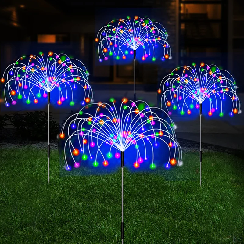 Solar LED Firework Fairy Lights Outdoor Waterproof Garden Decoration Lawn Pathway Solar Lamp - Image 4