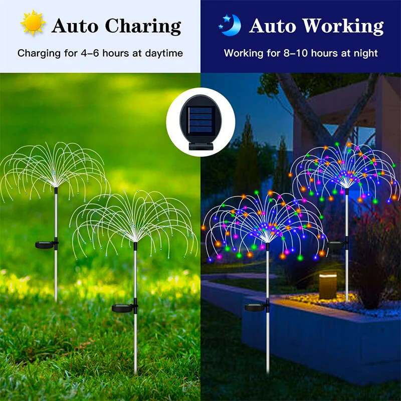 Solar LED Firework Fairy Lights Outdoor Waterproof Garden Decoration Lawn Pathway Solar Lamp - Image 6