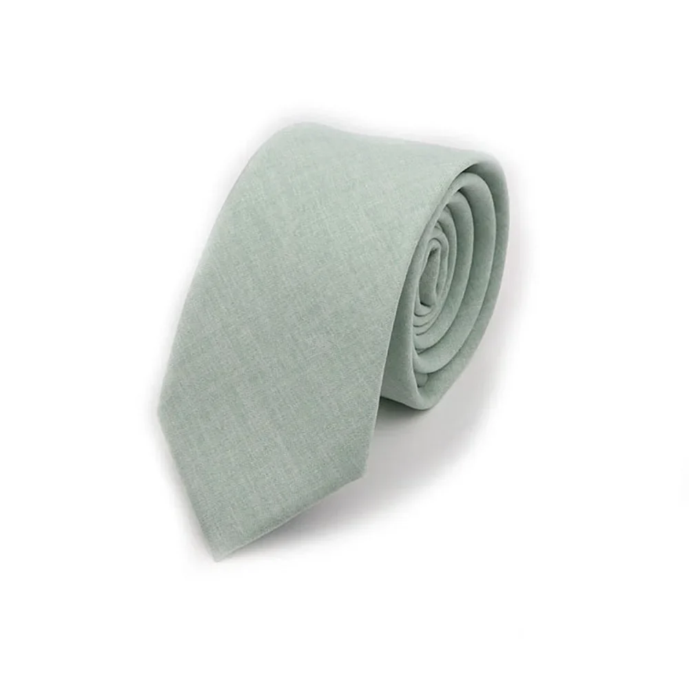 Solid Color Handmade Cotton Ties Men Necktie Striped Narrow Collar Slim Pink Sage Green Casual Tie Wedding Suit Accessories Gift - Image 10