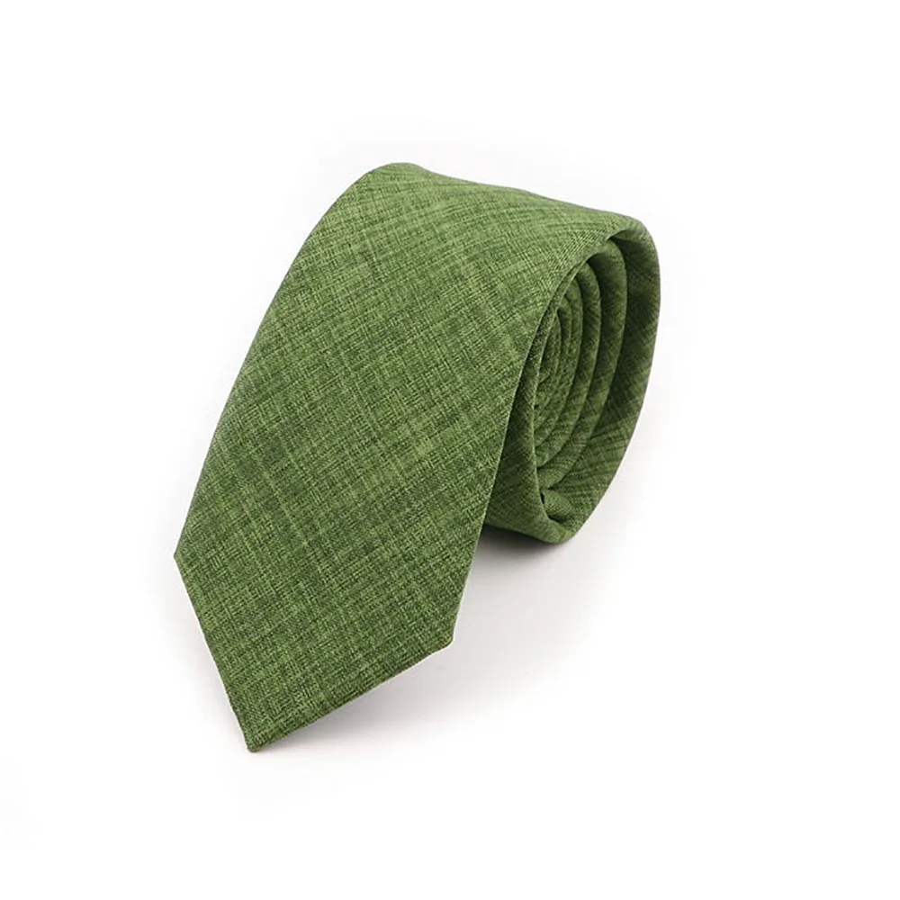 Solid Color Handmade Cotton Ties Men Necktie Striped Narrow Collar Slim Pink Sage Green Casual Tie Wedding Suit Accessories Gift - Image 29