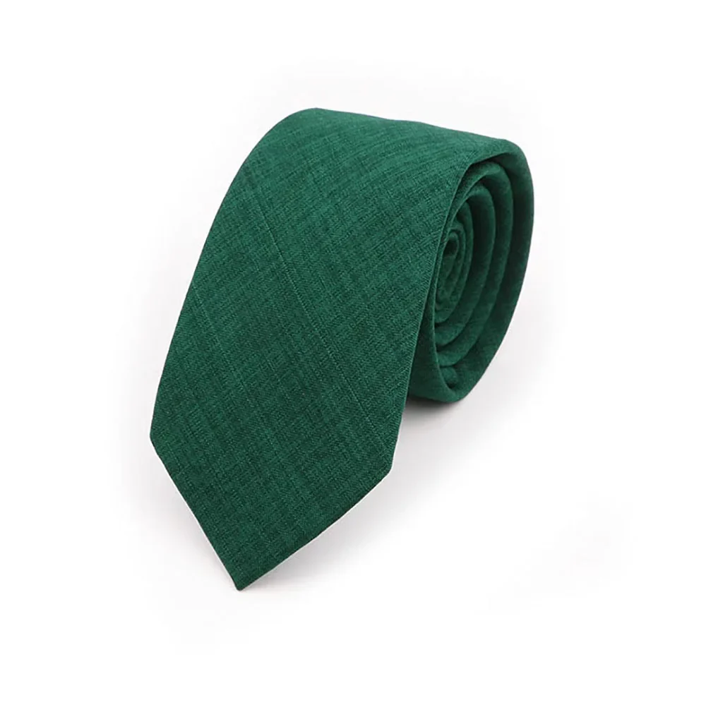 Solid Color Handmade Cotton Ties Men Necktie Striped Narrow Collar Slim Pink Sage Green Casual Tie Wedding Suit Accessories Gift - Image 7