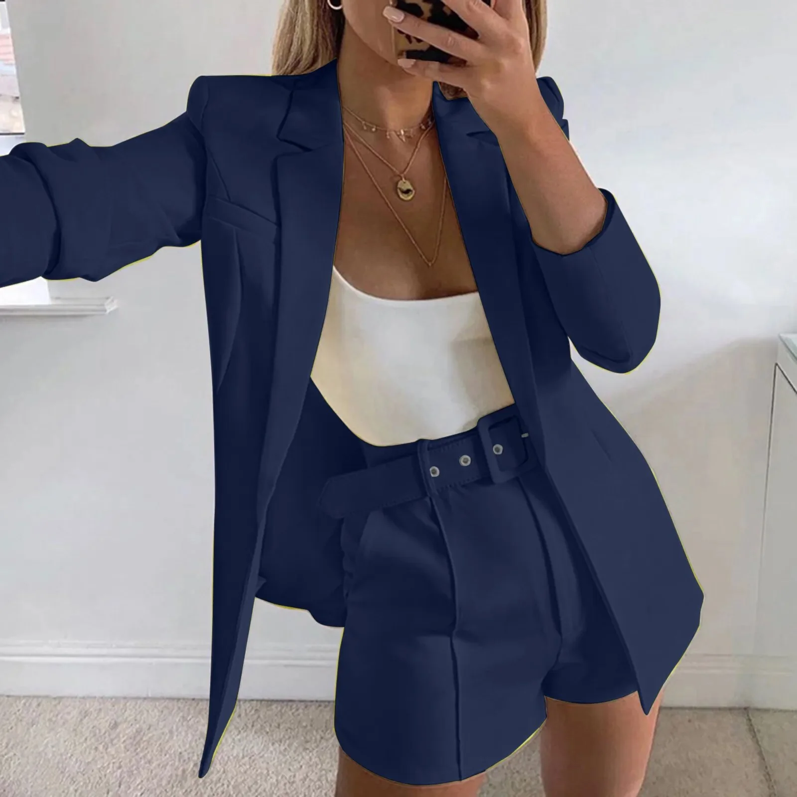 South Butt Jacket Women's Casual Light Weight Thin Jacket Slim Coat Long Sleeve Blazer Office Pant Suits for Women Dressy - Image 3