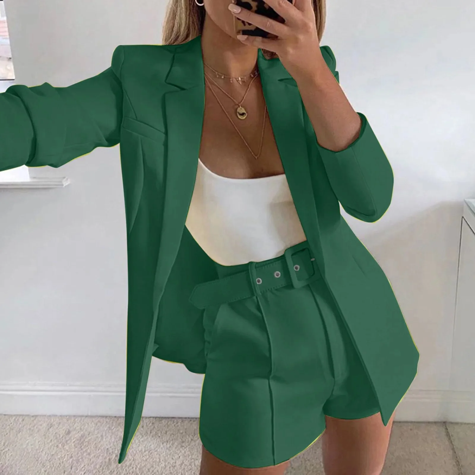 South Butt Jacket Women's Casual Light Weight Thin Jacket Slim Coat Long Sleeve Blazer Office Pant Suits for Women Dressy - Image 4
