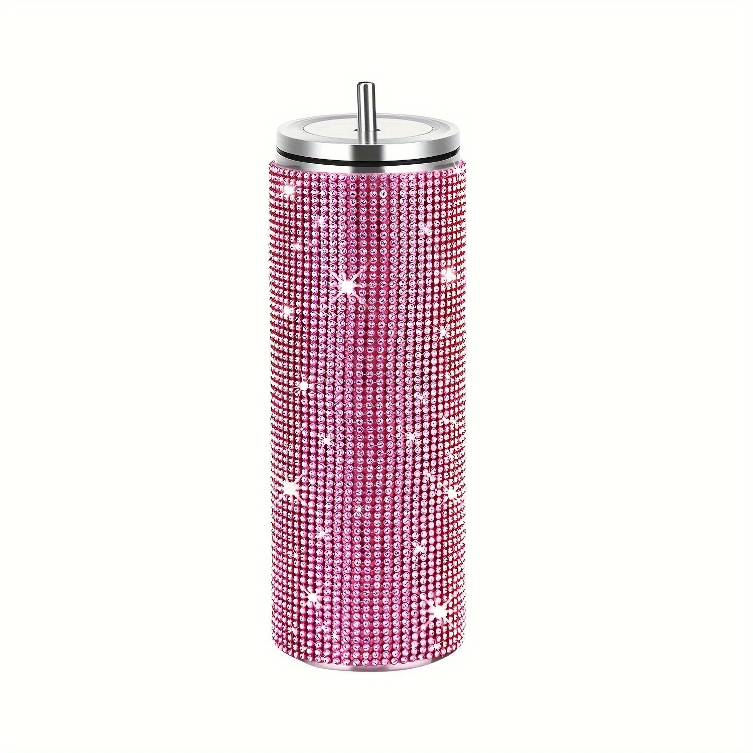 [Sparkling Steel Bottle] 2pcs Sparkling Pink 20oz Stainless Steel Insulated Water Bottles - Double-Walled, BPA-Free with Chain Strap & Lid, Ideal for Christmas, Valentine's, Thanksgiving, Mother's Day, Graduation Gifts, Holid - Image 3