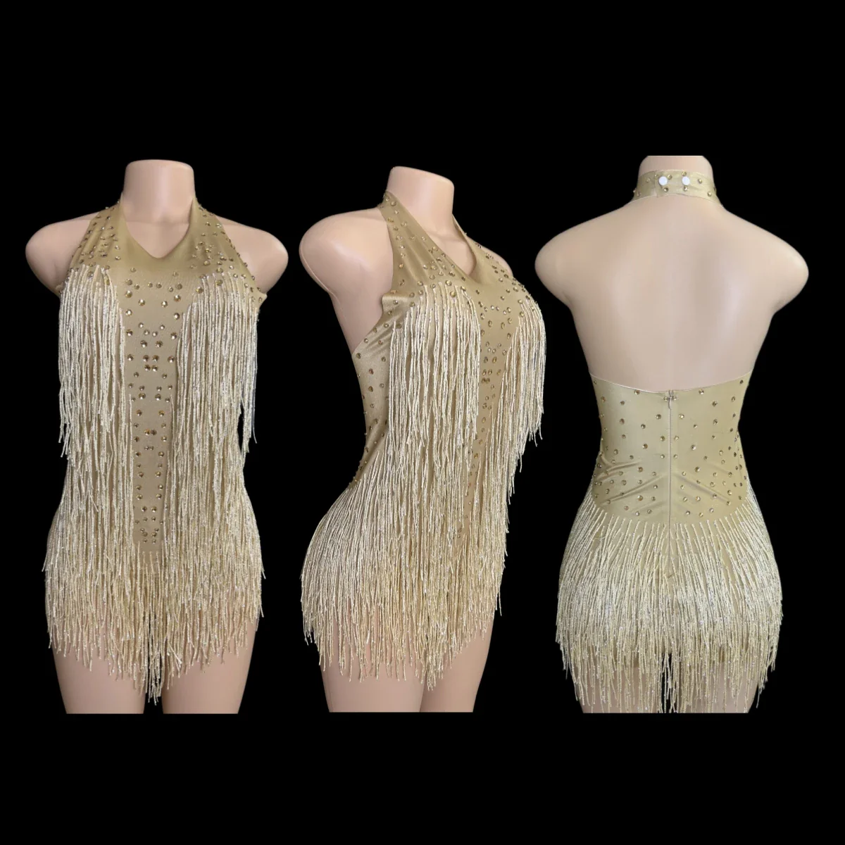 Sparkly Rhinestones Fringe Bodysuit WomenVightclub Party Dance Costume Stage Wear SexyTassel Leotard Performance Clothing G7 - Image 3