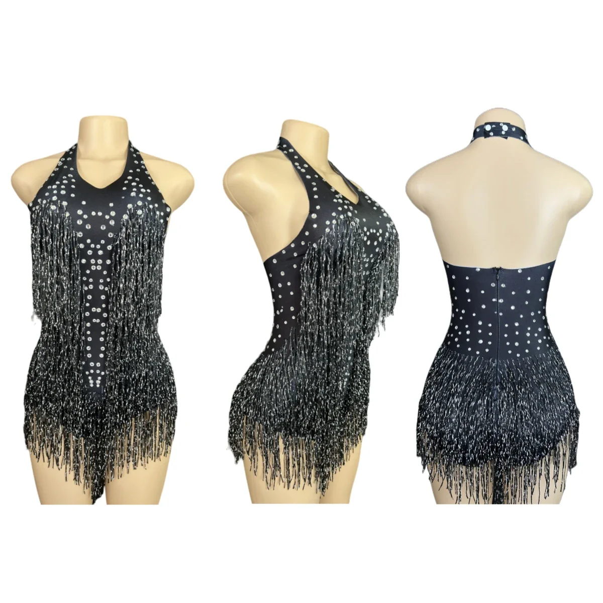 Sparkly Rhinestones Fringe Bodysuit WomenVightclub Party Dance Costume Stage Wear SexyTassel Leotard Performance Clothing G7 - Image 4