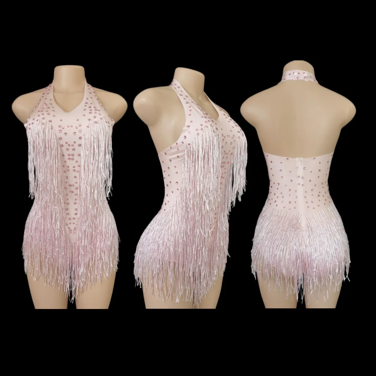 Sparkly Rhinestones Fringe Bodysuit WomenVightclub Party Dance Costume Stage Wear SexyTassel Leotard Performance Clothing G7 - Image 7