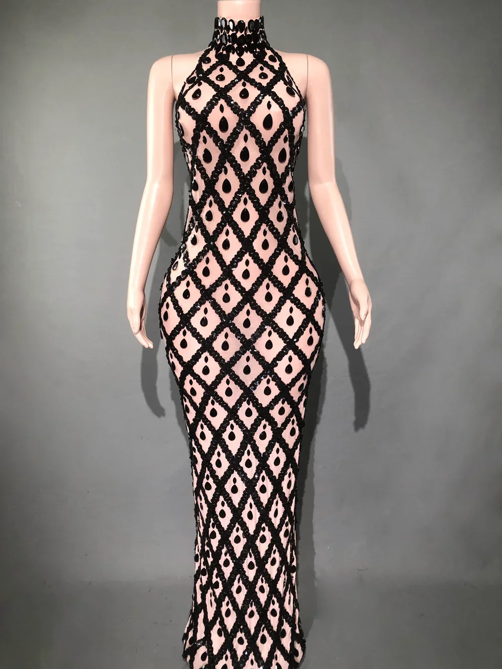 Sparkly Rhinestones Sleeveless Long Dress Elegant Dark Mesh Celebrate Evening Wedding Prom Gown Birthday Dress Photograph Wear - Image 14