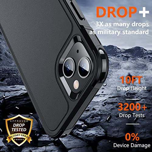 SPIDERCASE Designed for iPhone 13 Case/iPhone 14 Case, [10 FT Military Grade Drop Protection] [with 2 pcs Tempered Glass Screen Protector] Cover for iPhone 13 & 14 6.1 inch (Black) - Image 6