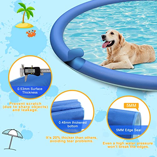 Splash Pad, 87 Inch Non-Slip Sprinkler Pad, Upgraded Extra Large 0.53mm Thicken Splash Pad Pool Summer Outdoor Water Toys Fun Backyard Party for Kids, Dogs, Toddlers, Boys, Girls - Image 2