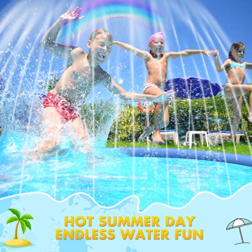 Splash Pad, 87 Inch Non-Slip Sprinkler Pad, Upgraded Extra Large 0.53mm Thicken Splash Pad Pool Summer Outdoor Water Toys Fun Backyard Party for Kids, Dogs, Toddlers, Boys, Girls - Image 4