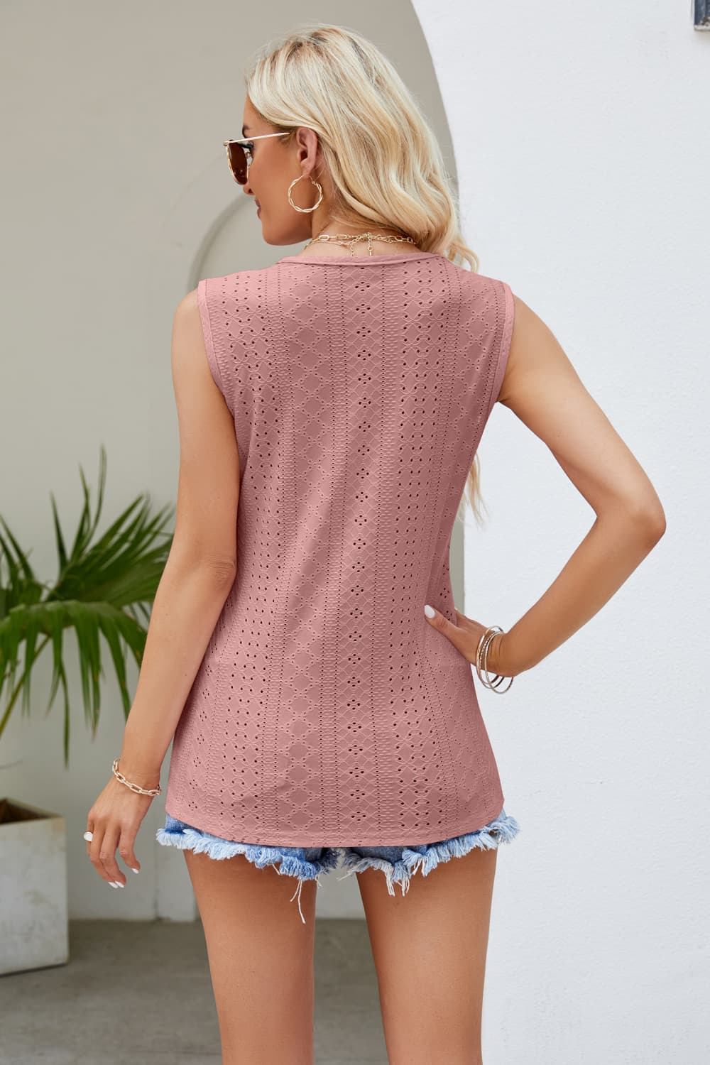 Spliced Lace V-Neck Tank - Image 12