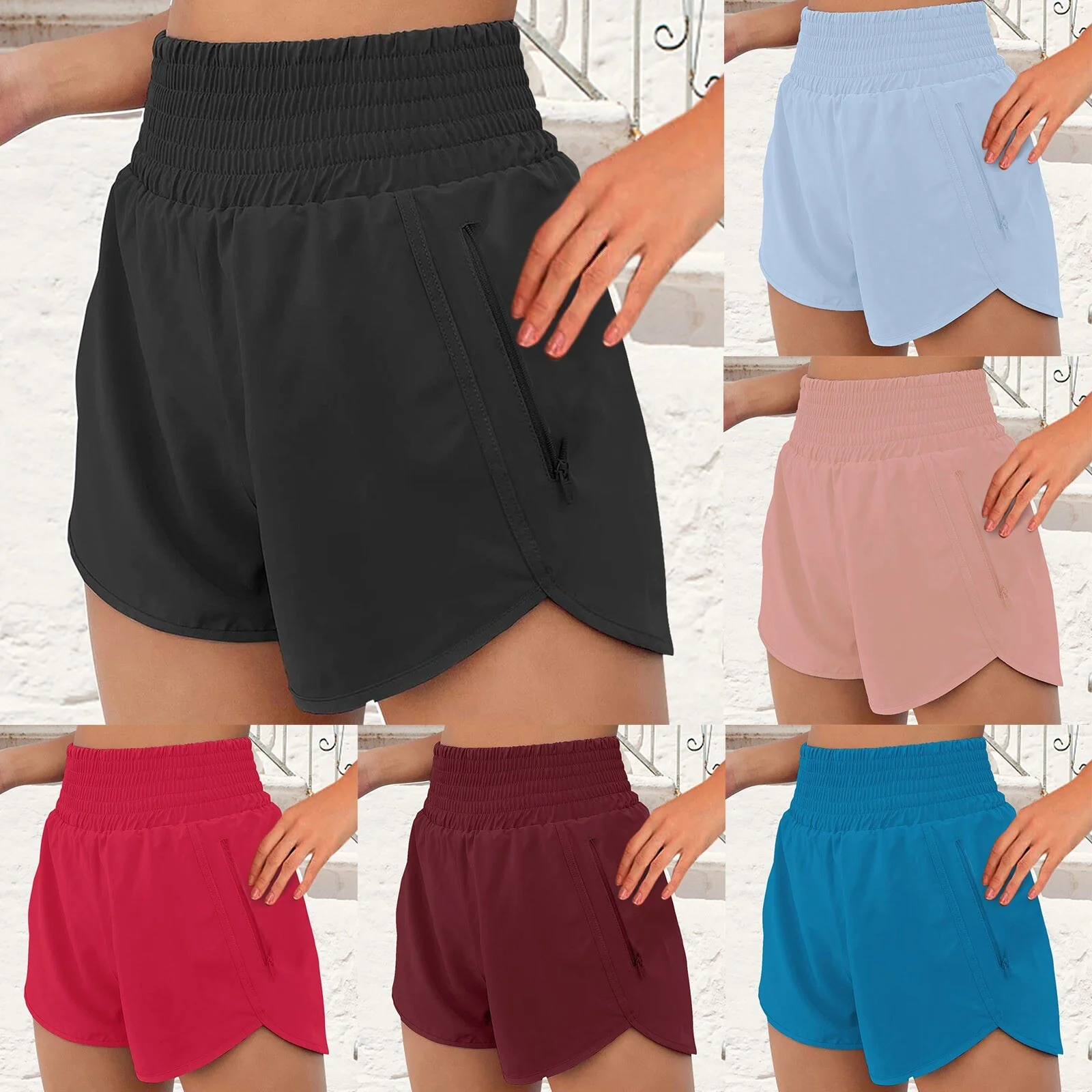 Sports Fitness Shorts Quick Dry Yo-Ga Trunks Loose Pants Breathable Women's Shorts Elastic Waist Bodybuilding Pantalones Cortos - Image 11